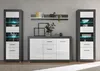 Etero Wohnwand 294cm dark concret / weiß Hochglanz Produktbild-Vorschau 1