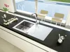 Küchenspüle Glas Einbauspüle Edelstahl Spüle 86 x 50 Weiß Produktbild-Vorschau 8