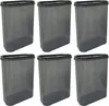 Six identical gray plastic storage containers with black lids are arranged in two rows of three. Produktbild-Vorschau