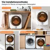 Collage showing four different installation methods for a mini clothes dryer. Produktbild-Vorschau