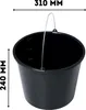 A black bucket with measurement markings inside, shown from a slightly elevated angle. Anteprima dell’immagine prodotto
