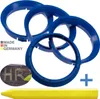 4X Zentrierringe 63,3 x 57,1 mm Blau Felgen Ringe + 1x Produktbild-Vorschau 1