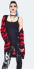 Jawbreaker Strickjacke Red Striped Oversized Cardigan Punk Produktbild-Vorschau 4