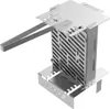 A stainless steel grill with tongs on a white background. Produktbild-Vorschau