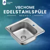 VBChome Lavello da incasso 48x48 Struttura in lino con foro Anteprima dell’immagine prodotto 7