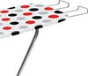 A close-up view of an ironing board with a polka dot pattern. Produktbild-Vorschau