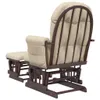 Poltrona Glider con Sgabello Bianco Crema in Tessuto Anteprima dell’immagine prodotto 4