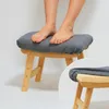 Relaxdays Fußhocker aus Bambus, gepolsterte Fußablage, Produktbild-Vorschau 6