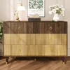 Kommode Sideboard - 120x40x81 cm, Dunkelbraun und Hell - 6 Produktbild-Vorschau 2