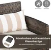 Outsunny Rattan Sofa mit Kissen, Dreisitzer, Garten Produktbild-Vorschau 5