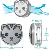 Diagrams and measurements of a cat-themed AirTag holder. Produktbild-Vorschau