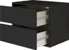 A black nightstand with two open drawers, showing the interior and drawer slides. Anteprima dell’immagine prodotto