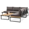BEAUTYSOFA | MADISON Gartenlounge Ecksofa Dunkelgrau – Produktbild-Vorschau 9