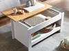 FineBuy Table basse blanche / chêne 85x47x45 cm Table de Voir les images du produit 1
