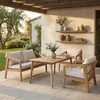 Gartenlounge YAPA aus massivem Akazienholz, Natur/Beige - Produktbild-Vorschau 1