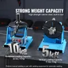 Two blue welding positioners are shown on a dark surface, with text overlays highlighting their weight capacity. Anteprima dell’immagine prodotto
