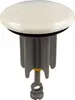 A white ceramic drain stopper with a gray plastic base and a threaded adjustment screw. Produktbild-Vorschau