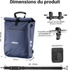 Wiltec Sacoche sac à dos étanche pour porte-bagages bleue – Voir les images du produit 3