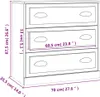 A diagram showing the dimensions of a chest of drawers. Náhled obrázku produktu