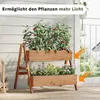 WOLTU Hochbeet mit 2 Blumenkästen, Holz Blumentreppe, mit Produktbild-Vorschau 5