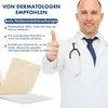 A doctor giving a thumbs up next to marketing text and a close-up of scar sheets. Produktbild-Vorschau