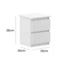 VBChome Comodino 30 x 26 x 38 cm Bianco opaco Comodino con Anteprima dell’immagine prodotto 2