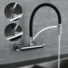 Wasserhahn Küche Messing Wandmontage Schwarz,180° drehbar Produktbild-Vorschau 1