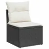 vidaXL 5tlg. Garten-Sofagarnitur mit Kissen Schwarz Poly Produktbild-Vorschau 3