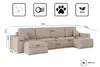 A diagram showing the dimensions of a sectional sofa. Produktbild-Vorschau