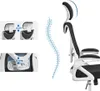 A close-up view of an ergonomic office chair, highlighting its adjustable features and spinal support. Produktbild-Vorschau