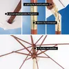 Sonnenschirm Holz 3m rund Garten knickbar UV-Schutz Produktbild-Vorschau 6