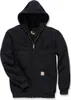 A black Carhartt zip-up hoodie is shown against a white background. Anteprima dell’immagine prodotto