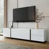 MODFU Mobiletto TV moderno basso con LED e lucido, Anteprima dell’immagine prodotto 3