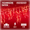 A string of red icicle lights against a red background with snowflakes. Anteprima dell’immagine prodotto