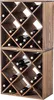A stack of two wooden wine racks, each with diamond-shaped compartments for storing wine bottles. Voir les images du produit