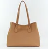 A tan tote bag is shown against a white background. Produktbild-Vorschau