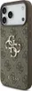 A close-up view of a brown iPhone case with a repeating Guess logo pattern and a prominent Guess logo in the center. Podgląd zdjęcia produktu