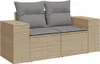 Design 4-tlg. Garten-Sofagarnitur mit Kissen Beige Poly Produktbild-Vorschau 3
