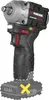 A cordless impact wrench with a battery pack is shown against a white background. A yellow 'X' symbol is overlaid on the battery pack. Anteprima dell’immagine prodotto