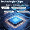 A close-up of a computer chip on a circuit board with overlayed text describing its features. Produktbild-Vorschau