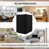 A collage of images showing a black mini-fridge in different settings: an office, a hotel room, a kitchen, and a home office. Anteprima dell’immagine prodotto