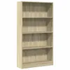 A tall, empty bookshelf with a light wood grain finish. Podgląd zdjęcia produktu