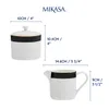 A size chart showing a sugar bowl and a creamer with dimensions. Podgląd zdjęcia produktu