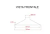 A technical drawing of a barbecue range hood with dimensions. Anteprima dell’immagine prodotto