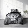 Löwen Bettwäsche 135x200 cm Löwe grau schwarz Tiere Produktbild-Vorschau 2