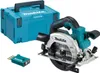 A Makita circular saw, its storage case, and a battery adapter are displayed against a white background. Anteprima dell’immagine prodotto