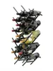 A black metal wine rack filled with various bottles of wine. Náhled obrázku produktu