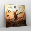 Wanduhr - Quadrat - Glasuhr - Hirsch Natur Feld - 30x30cm - Produktbild-Vorschau 4