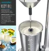 A recipe for Virgin Colada is displayed next to a close-up of a drink mixer preparing the drink. Produktbild-Vorschau