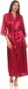 Damen langes Kimono Seidenrobe Morgenmantel; Pupur-Magenta Produktbild-Vorschau 1